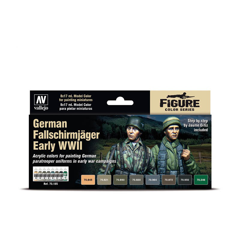 

Набор красок Vallejo Model Color German Fallschirmjager Early WWII,8 красок по 17 мл,70185, Figure German Fallschirmjager Early WWII