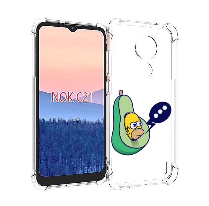 

Чехол MyPads Гомер-авокадо для Nokia C21, Прозрачный, Tocco