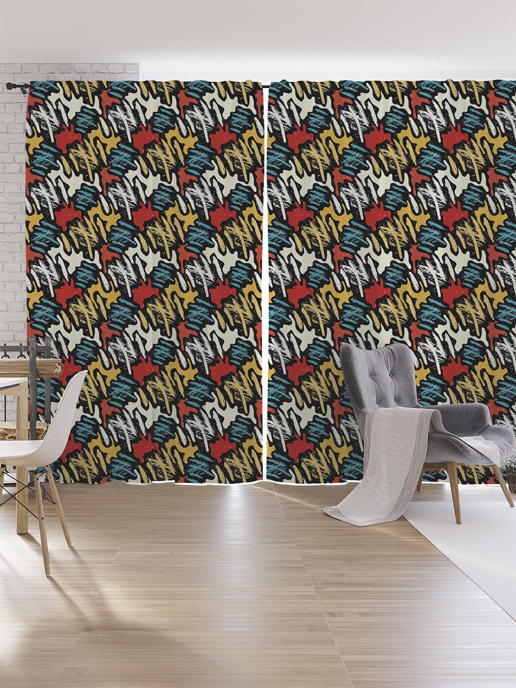 

Шторы под лён JoyArty "Цветные каракули", серия Oxford DeLux, 340х265 см, Цветные каракули