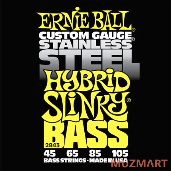 Ernie Ball P02843 Stainless Steel Hybrid Slinky Комплект струн для бас-гитары