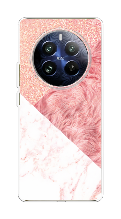 

Чехол на Realme 12 Pro "Текстурные треугольники", Розовый;белый, 2516150-1