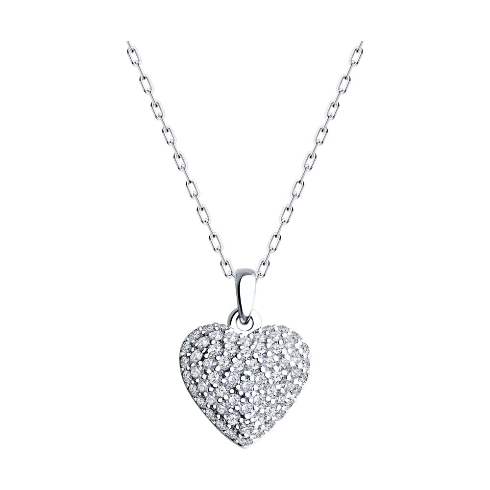 

Колье из серебра 45-50 см SOKOLOV 94070842-91, фианит, 94070842-91