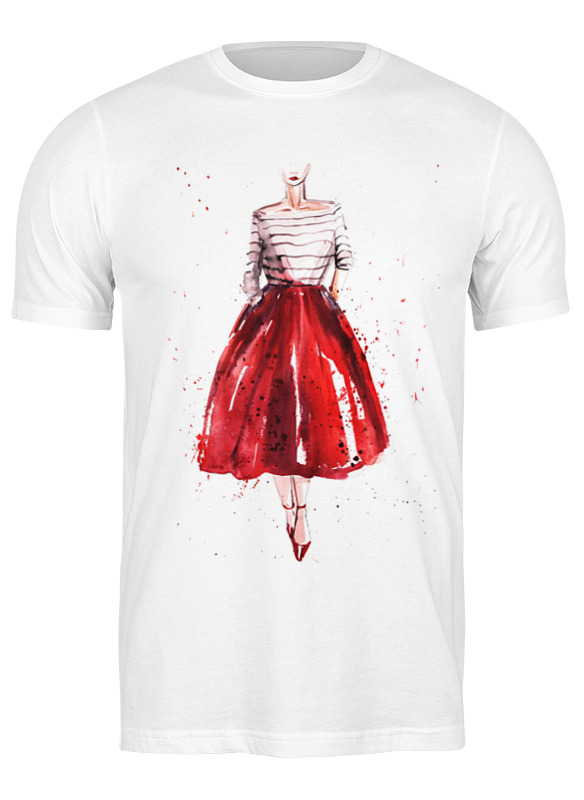 

Футболка мужская Printio Red skirt, red lips белая M, Белый, Red skirt, red lips