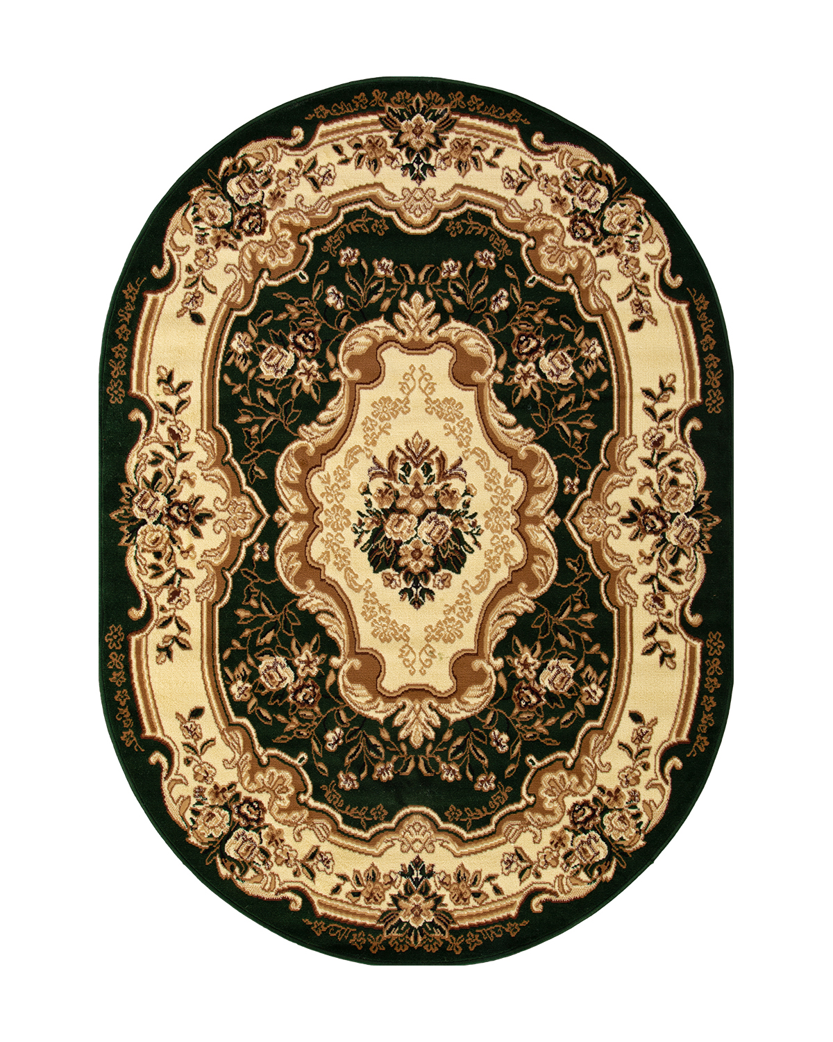 

Ковёр Merinos Laguna 300x400 овальный зелёный бежевый d017