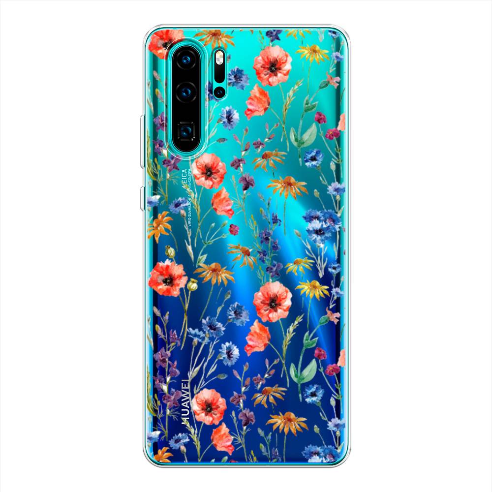 фото Чехол awog "маки и васильки фон" для huawei p30 pro