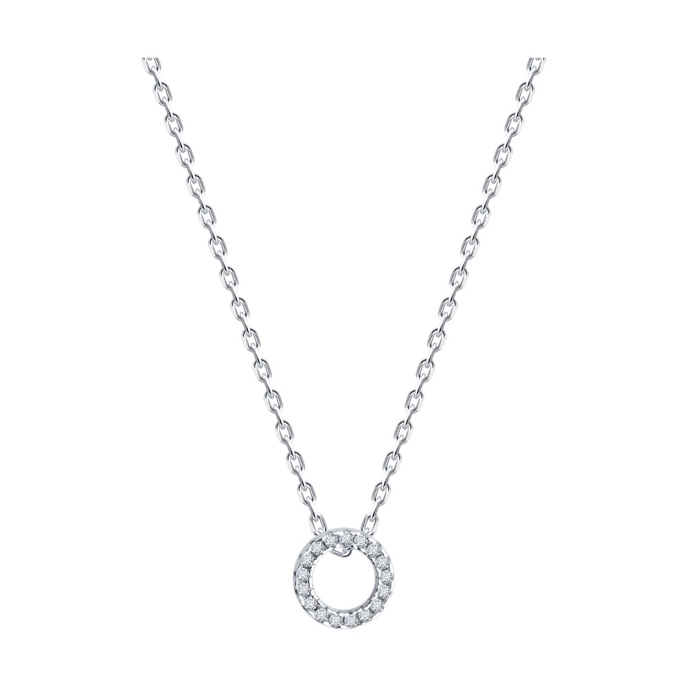 

Колье из серебра 40-45 см SOKOLOV 94070850-91, фианит, 94070850-91