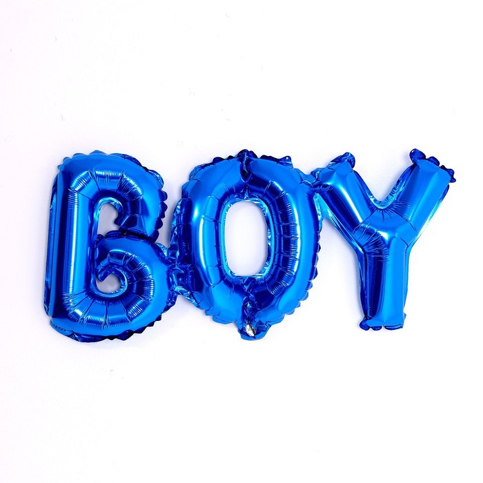 

Шар фольгированный 33" Надпись Boy, цвет голубой, Синий