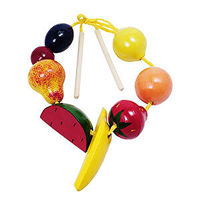 Деревянные игрушки RNToys РНТойс Бусы фрукты-ягоды цветные грибочек шнуровка rntoys рнтойс расписной ш 037