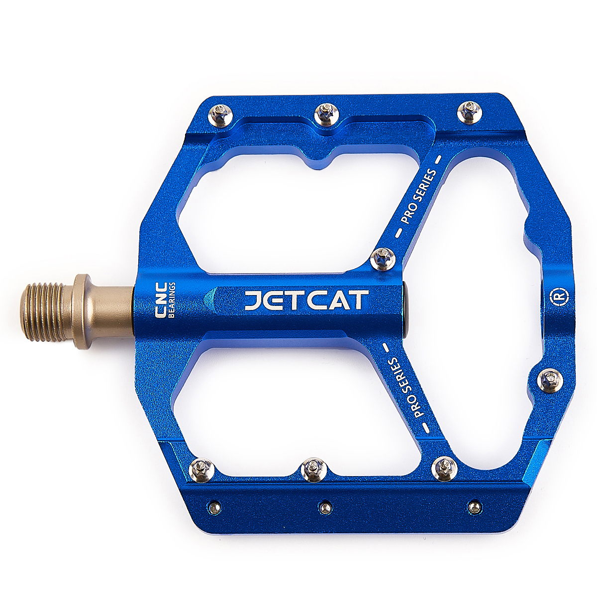 Педали велосипедные JETCAT PRO 115 алюминиевые 3 промподшипника синий
