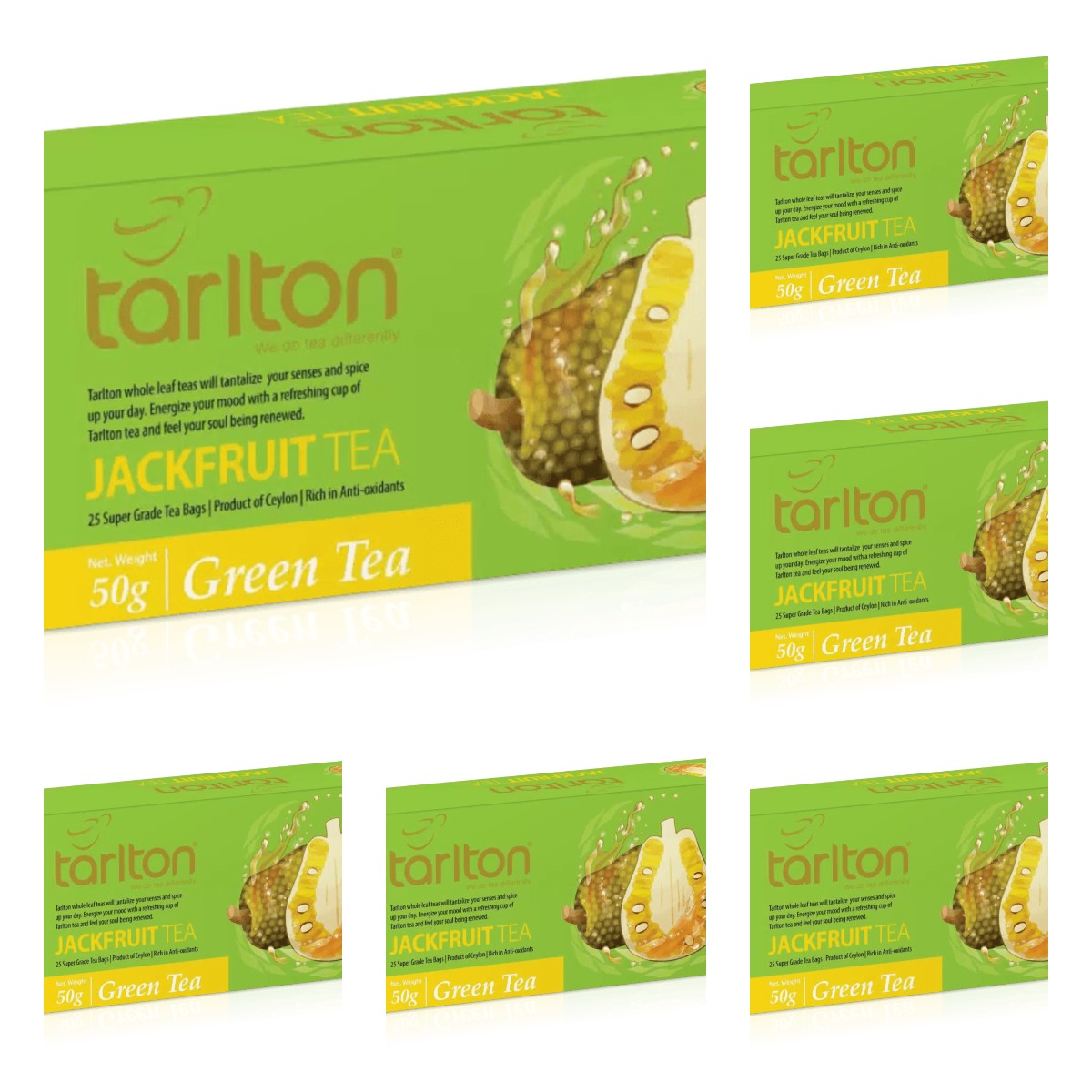 

Чай зелёный Tarlton Jackfruit 25 пакетиков х 6 шт, Jackfruit 25 пакетиков, 50 г