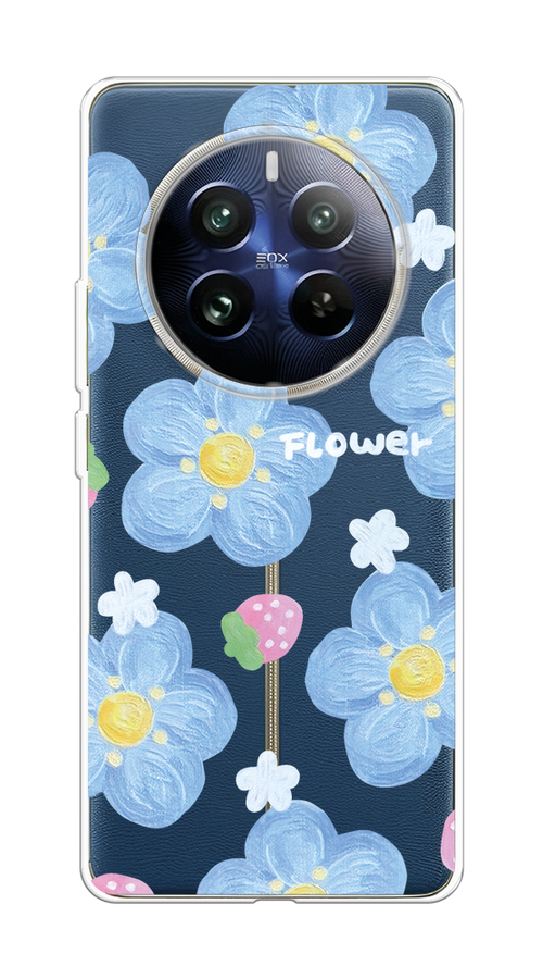 

Чехол на Realme 12 Pro "Цветы и клубники", Прозрачный;голубой;белый, 2516150-1