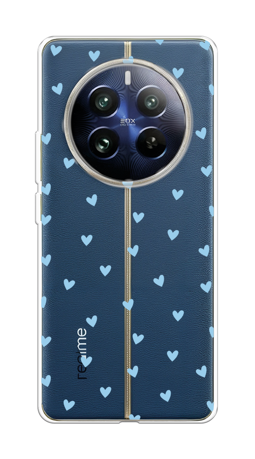 

Чехол на Realme 12 Pro "Голубые сердечки паттерн", Голубой;прозрачный, 2516150-1