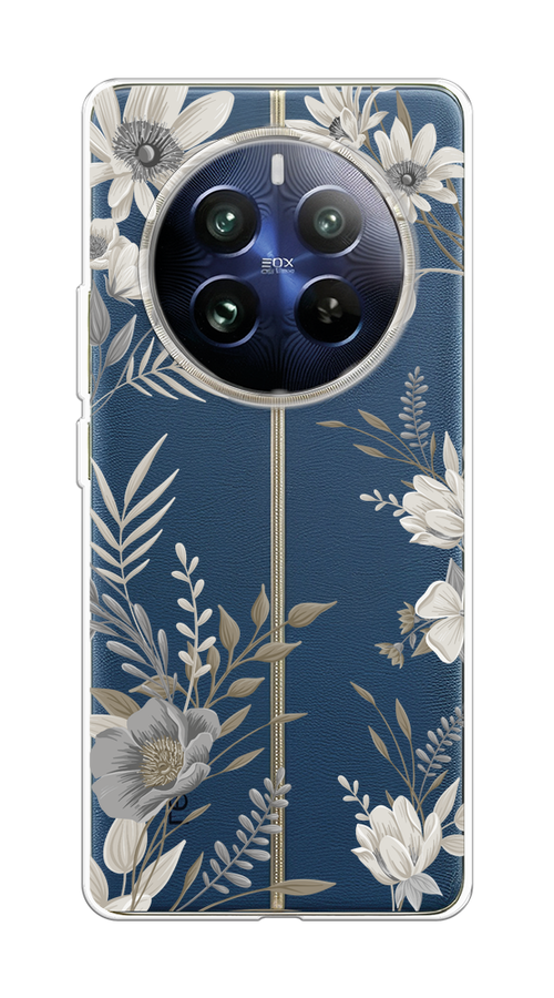 

Чехол на Realme 12 Pro "Цветы сепия", Серый;прозрачный;зеленый;белый, 2516150-1