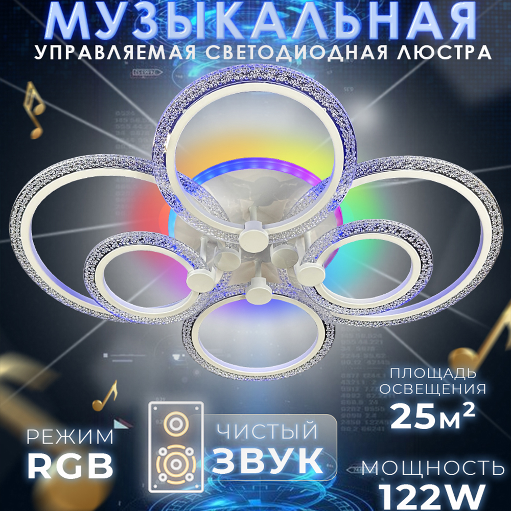 

Настенный светильник Seven Fires SF8000/7C-WT-RGB 50x30 см, белый, RGB, IVES