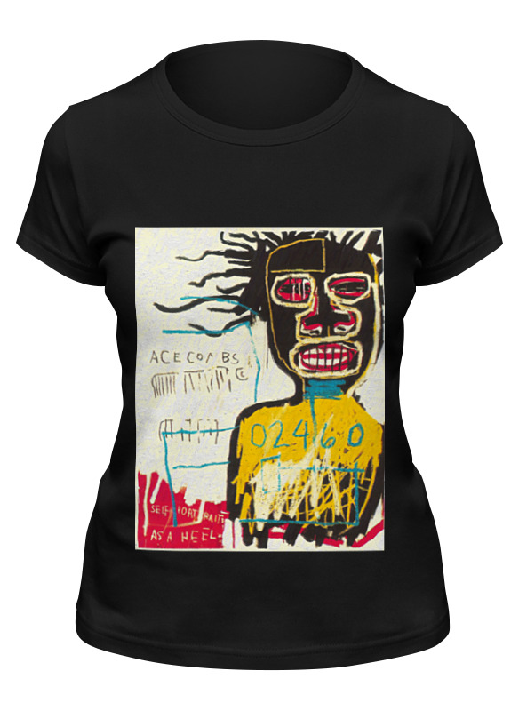 

Футболка женская Printio Jean-michel basquiat черная M, Черный, Jean-michel basquiat