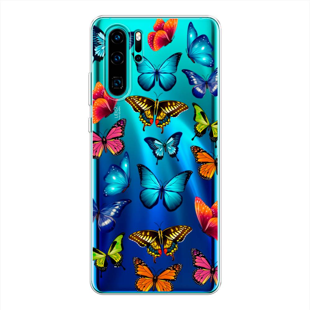 фото Чехол awog "разные бабочки" для huawei p30 pro