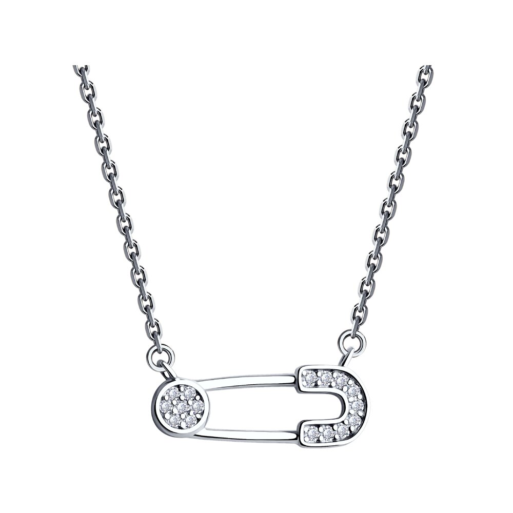 

Колье из серебра 40-45 см SOKOLOV 94070855-91, фианит, 94070855-91