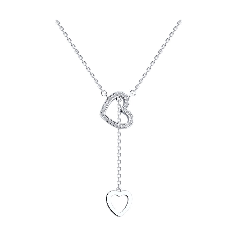 

Колье-галстук из серебра 40-45 см SOKOLOV 94070857-91, фианит, 94070857-91