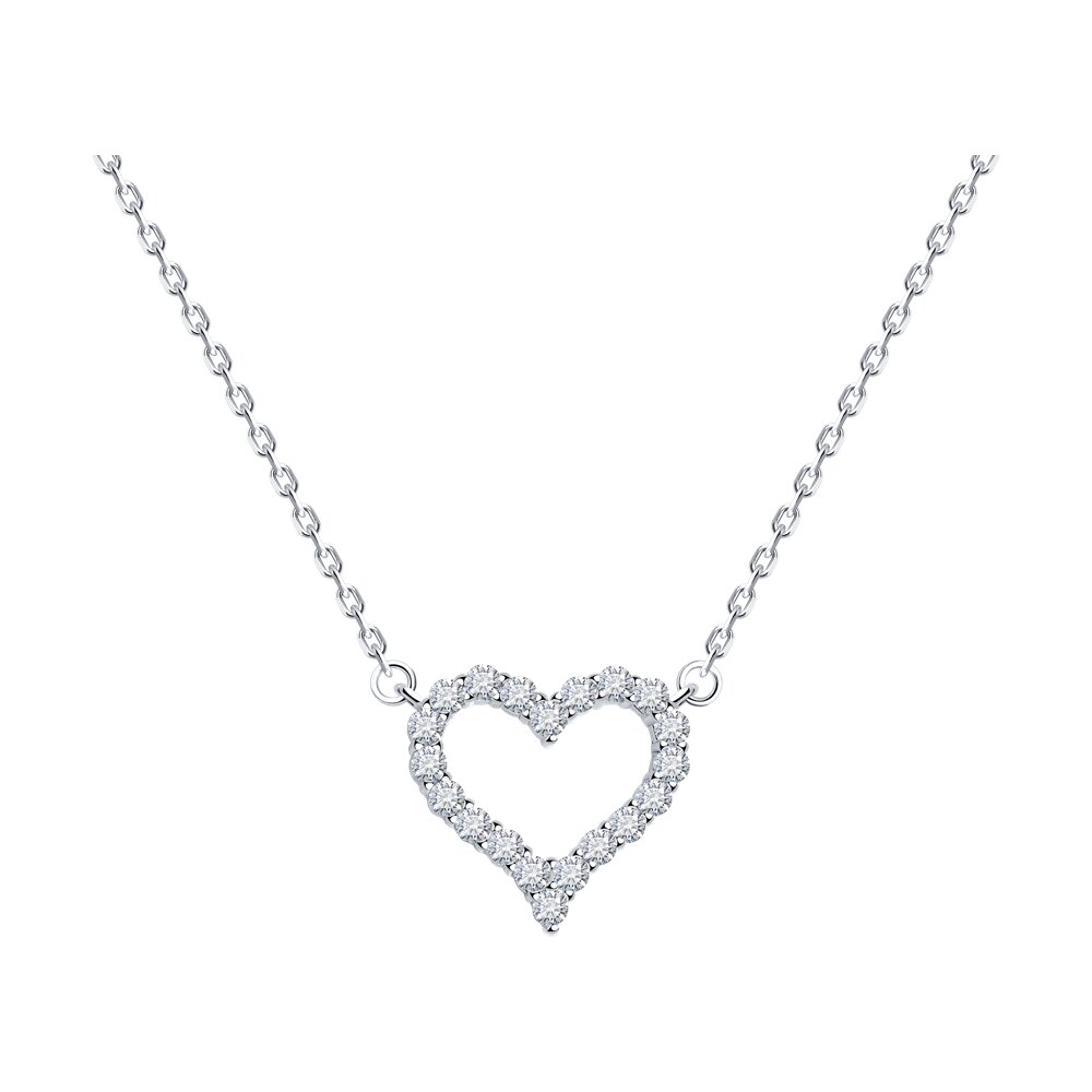 

Колье из серебра 40-45 см SOKOLOV 94070861-91, фианит, 94070861-91