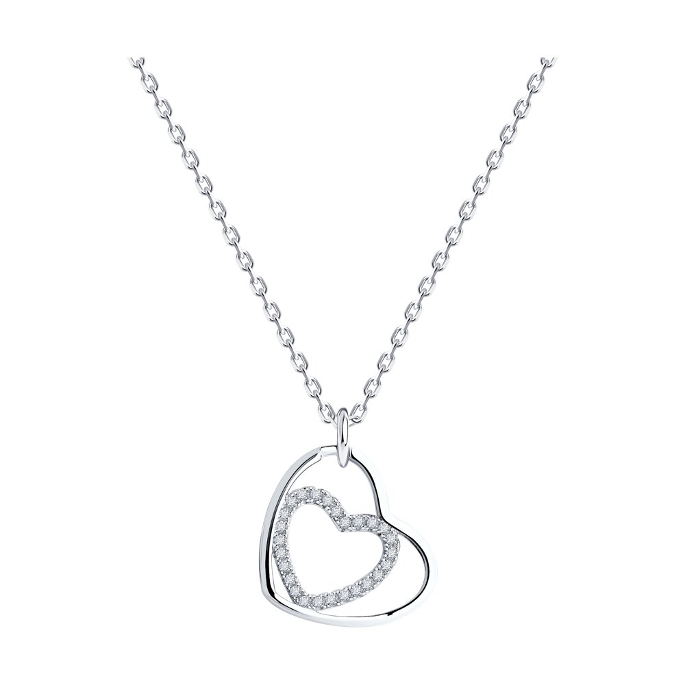 

Колье из серебра 40-45 см SOKOLOV 94070862-91, фианит, 94070862-91