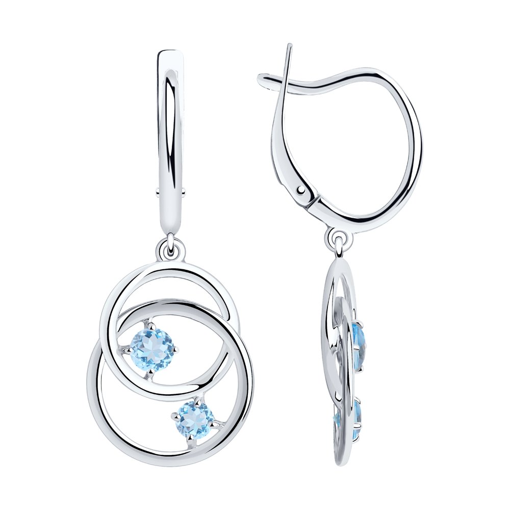 

Серьги женские из серебра SOKOLOV 92022238, топаз, 92022238