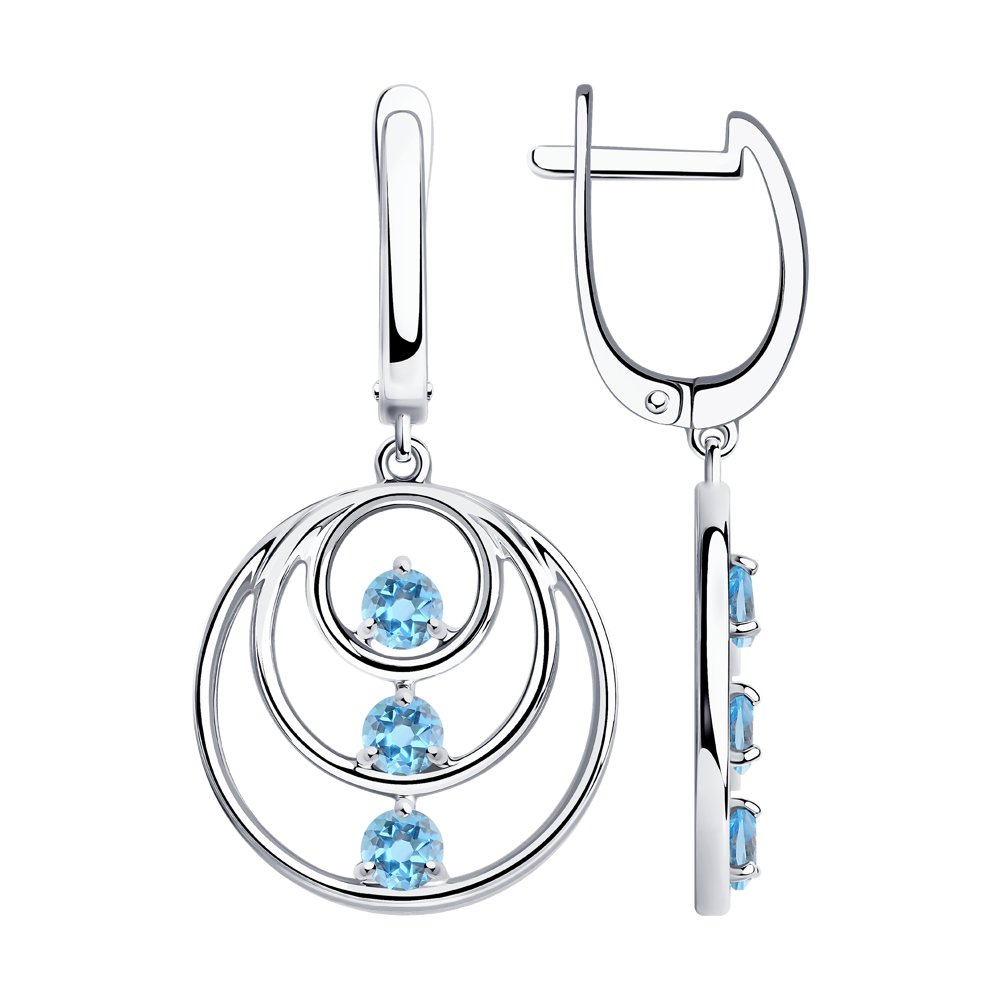 

Серьги женские из серебра SOKOLOV 92022269, топаз, 92022269