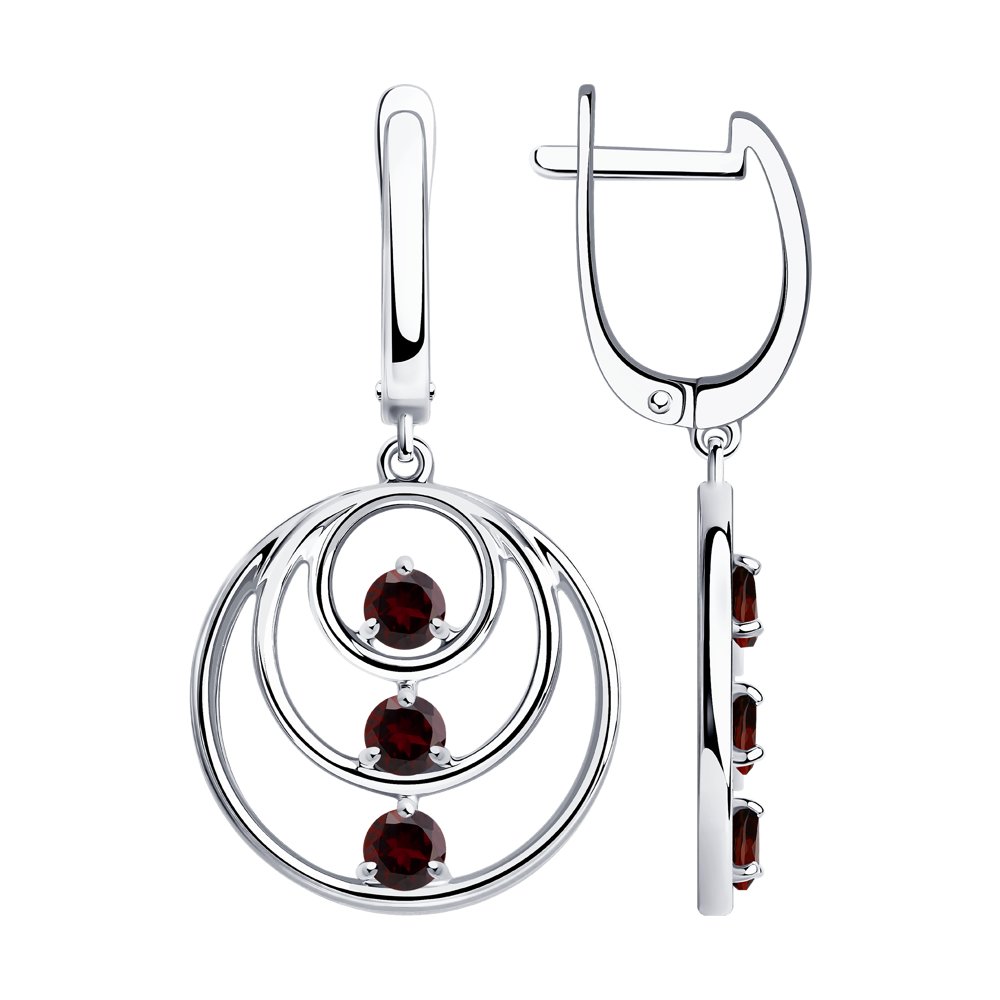 

Серьги женские из серебра SOKOLOV 92022270, гранат, 92022270