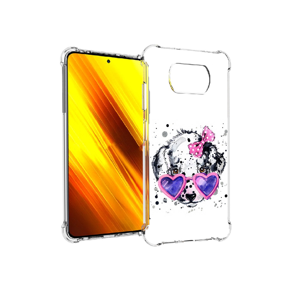 

Чехол MyPads Tocco для Xiaomi Poco X3 долматинец в очках (PT154881.262.337), Прозрачный, Tocco