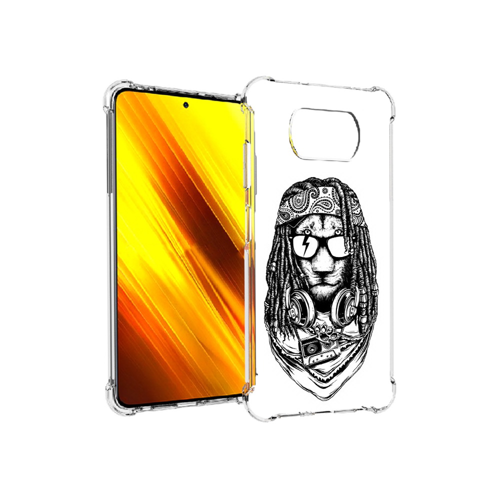 

Чехол MyPads Tocco для Xiaomi Poco X3 дреды льва (PT154881.262.338), Прозрачный, Tocco