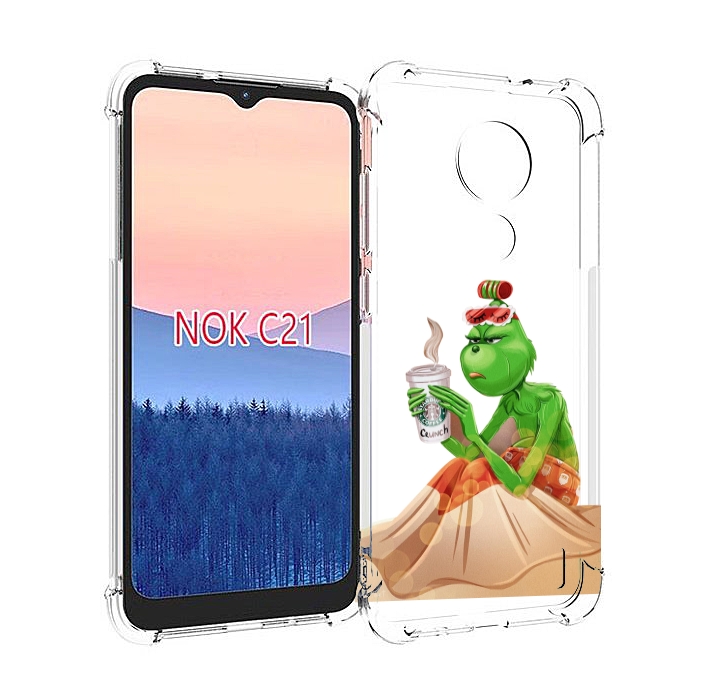

Чехол MyPads Гринч-в-платье для Nokia C21, Прозрачный, Tocco