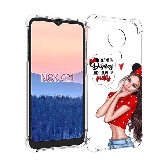 

Чехол MyPads Девушка-Мини женский для Nokia C21, Прозрачный, Tocco