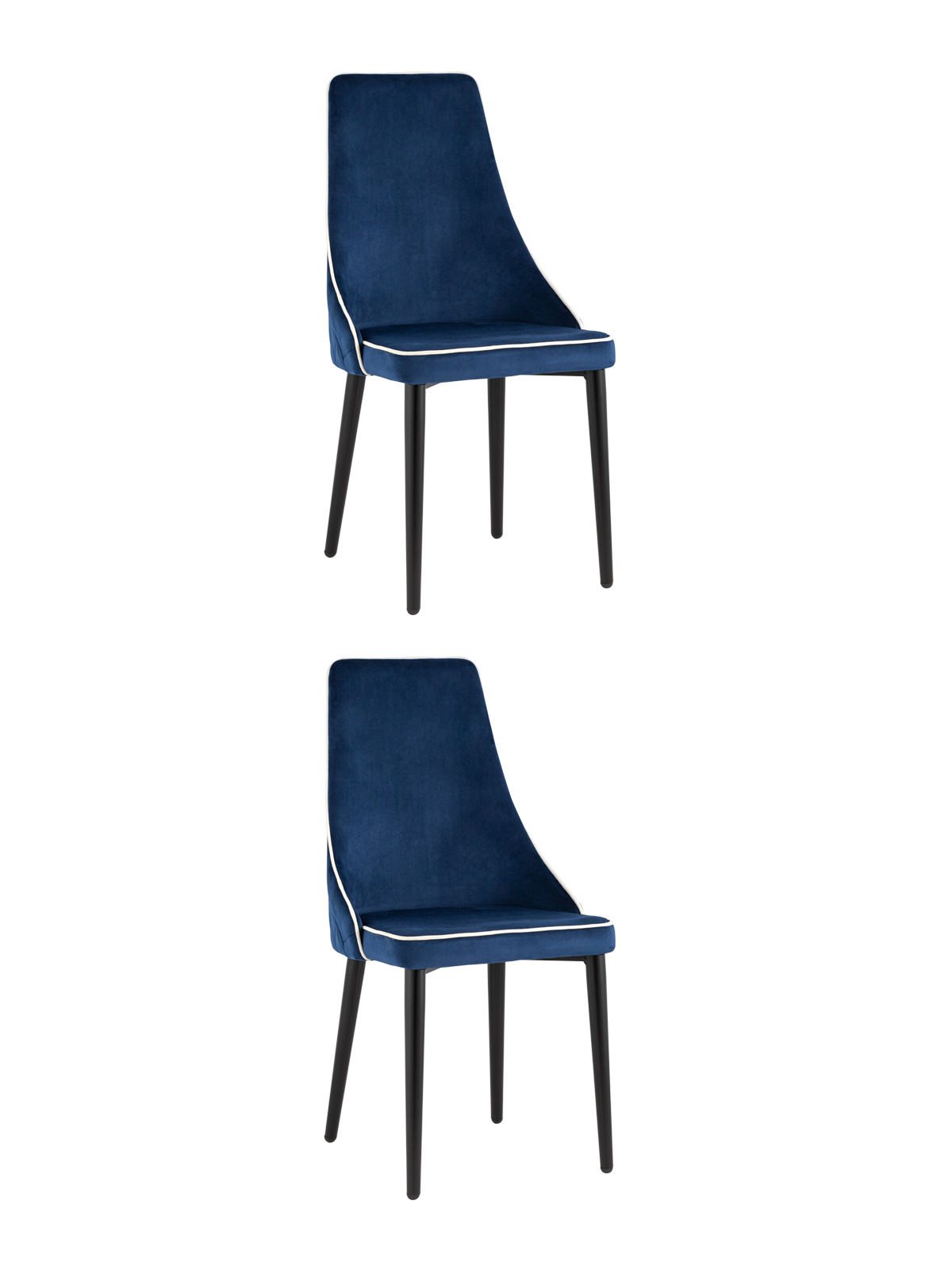 фото Стул для кухни луис с кантом велюр синий (комплект 2 стула) stool group