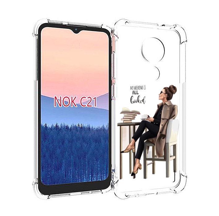 

Чехол MyPads Девушка-в-кофейне для Nokia C21, Прозрачный, Tocco
