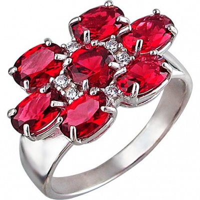 

Кольцо из серебра с фианитом/гранатом р. 18 Эстет 45К2512133, 45К2512133