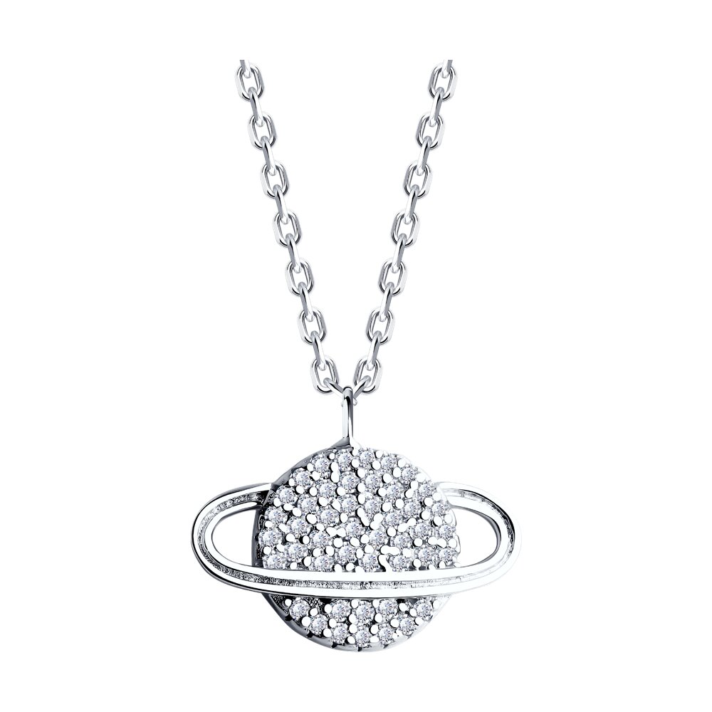 

Колье из серебра 40-45 см SOKOLOV 94070872-91, фианит, 94070872-91