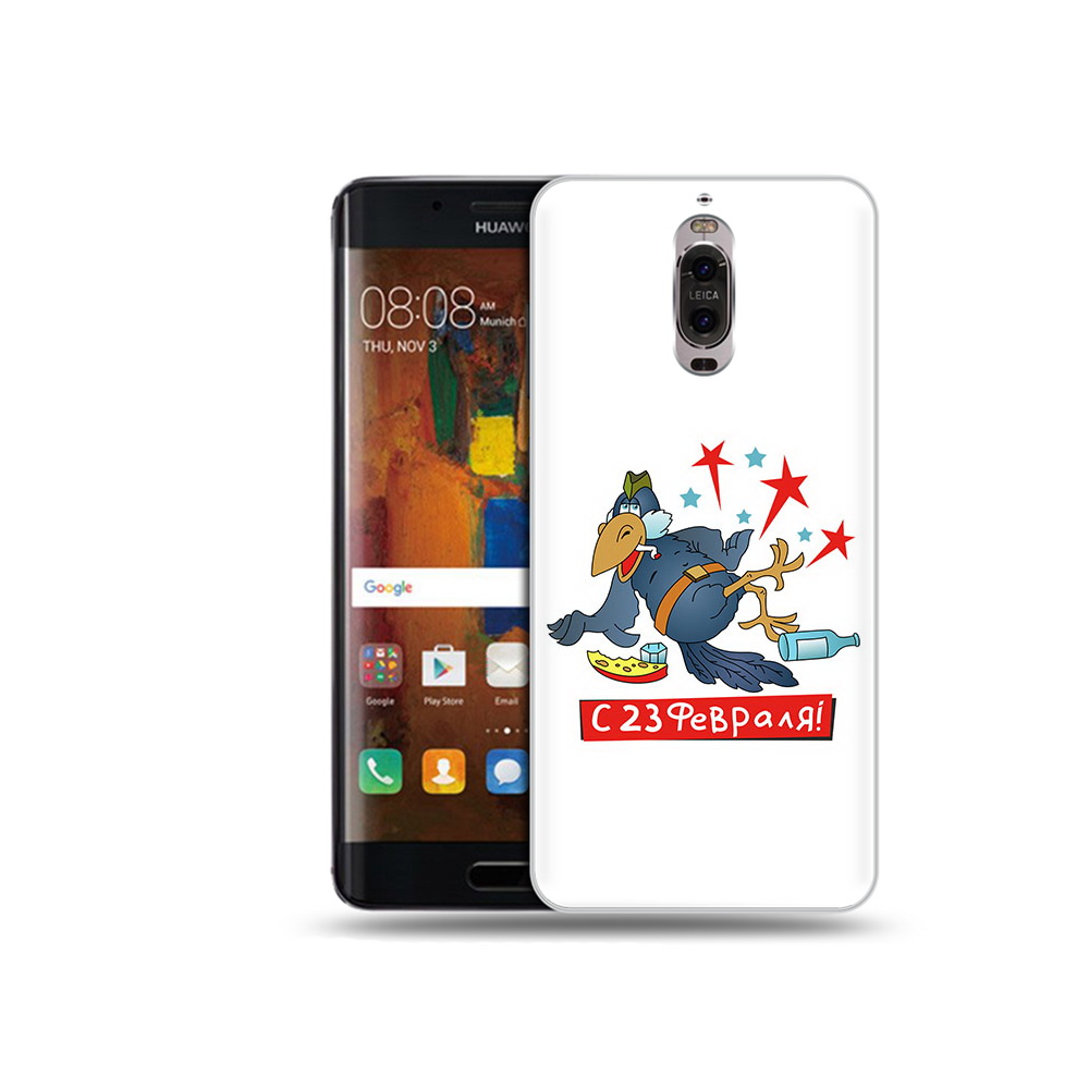 

Чехол MyPads Tocco для Huawei Mate 9 Pro 23 февраля веселая птица (PT50613.55.9), Прозрачный, Tocco