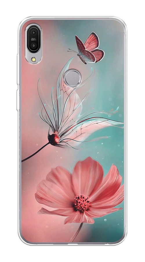 

Чехол на Asus ZenFone Max Pro ZB602KL "Бабочка и цветок", Голубой;розовый, 43550-1