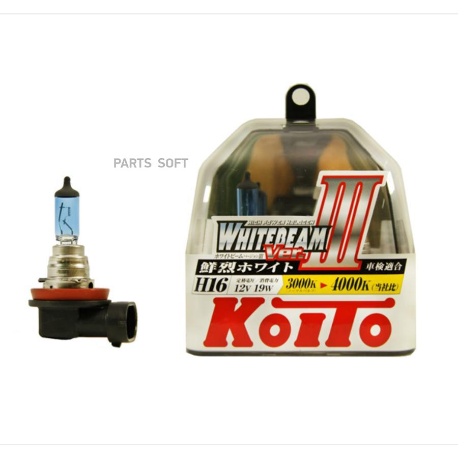 

Лампа Высокотемпературная Koito Whitebeam H16 12v 19w 4000k (Комплект 2 Шт.) KOITO P0749W