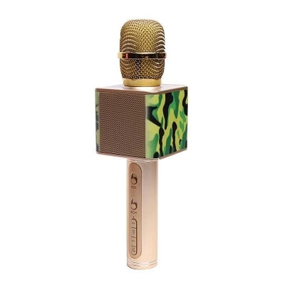 Беспроводной караоке микрофон Magic Karaoke SUYOSD YS-65 золотой с принтом камуфляж
