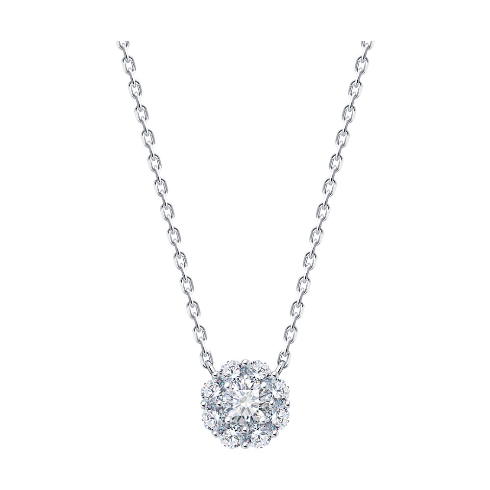 

Колье из серебра 40-45 см SOKOLOV 94070886-91, фианит, 94070886-91