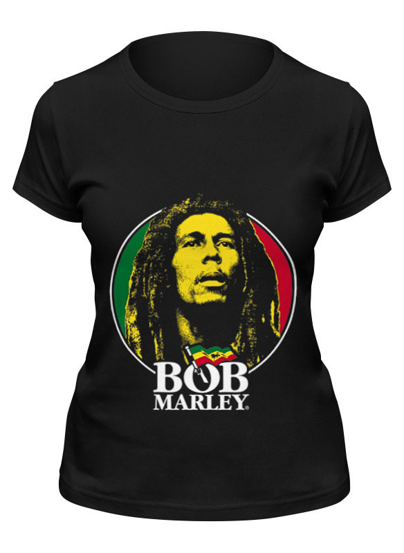 

Футболка женская Printio Bob marley черная M, Черный, Bob marley