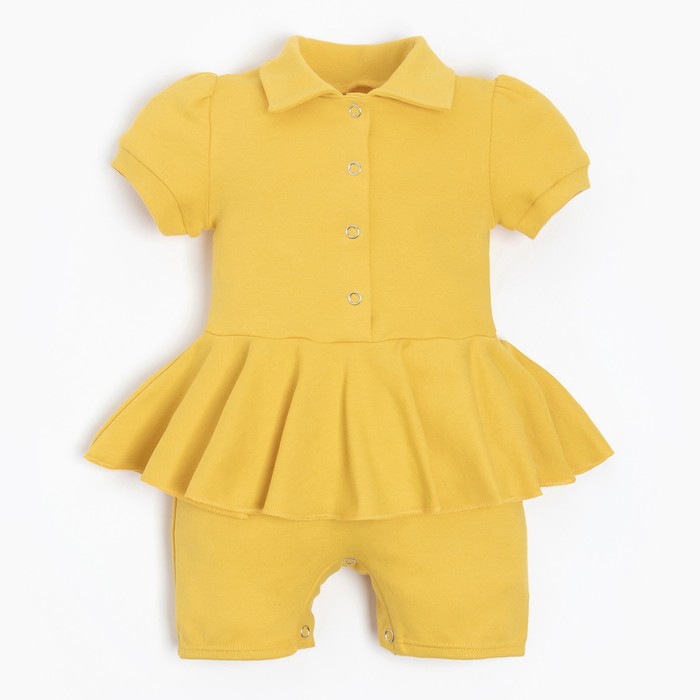 Боди-платье детское MINAKU, цвет жёлтый, рост 62-68 см