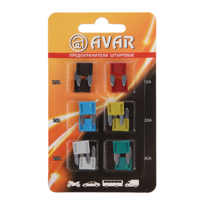 Набор предохранителей АВАР A-FS02 MINI 75 - 30 А 12 шт 120₽