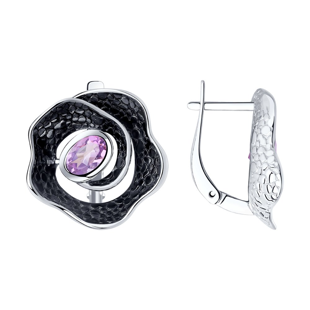 

Серьги женские из серебра SOKOLOV 92022297, аметист, 92022297