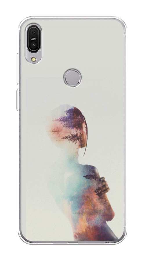 

Чехол на Asus ZenFone Max Pro ZB602KL "Девушка-лес", Розовый;голубой;серый, 43550-1