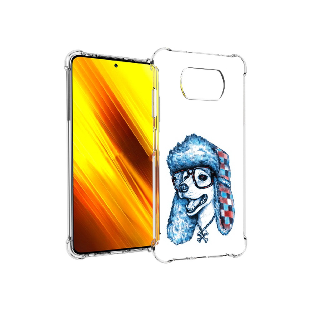 

Чехол MyPads Tocco для Xiaomi Poco X3 зимний пес (PT154881.262.362), Прозрачный, Tocco