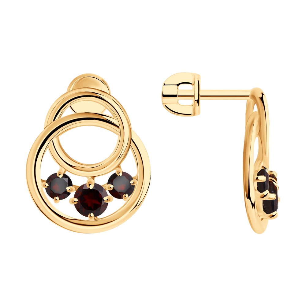 

Серьги женские из серебра SOKOLOV 92022305, гранат, 92022305