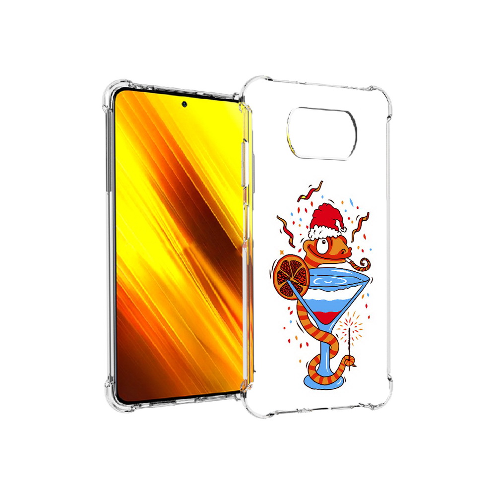 

Чехол MyPads Tocco для Xiaomi Poco X3 змейка (PT154881.262.364), Прозрачный, Tocco