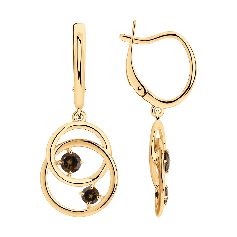 

Серьги женские из серебра SOKOLOV 92022308, раухтопаз, 92022308
