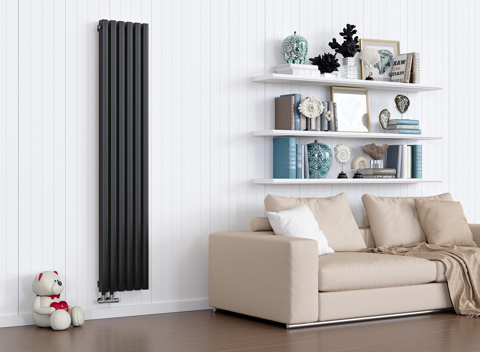 

Радиатор трубчатый стальной Guardo Retta 6P нижнее правое подключение 6 секций черный, 6P-1800-06 NK-VER-R R9005(M)